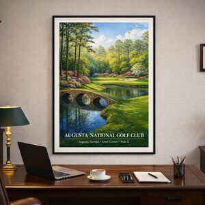 Augusta National Amen Corner Framed Print 13×19 | Golf Wall Art Black Frame